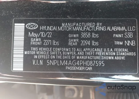 2023 Hyundai Elantra Sel from USA, damaged, VIN 5NPLM4AG4PH087595